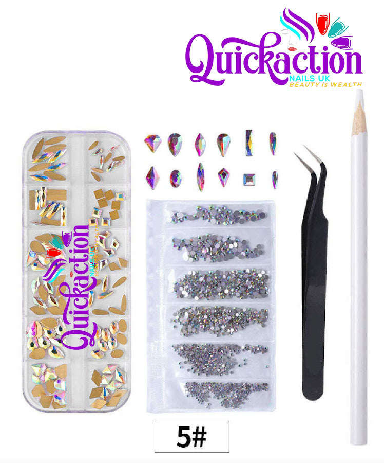 62a8f595-a527-4078-81c5-f5e3662dff42 Multi-sized Flat Bottom Glitter Gems
