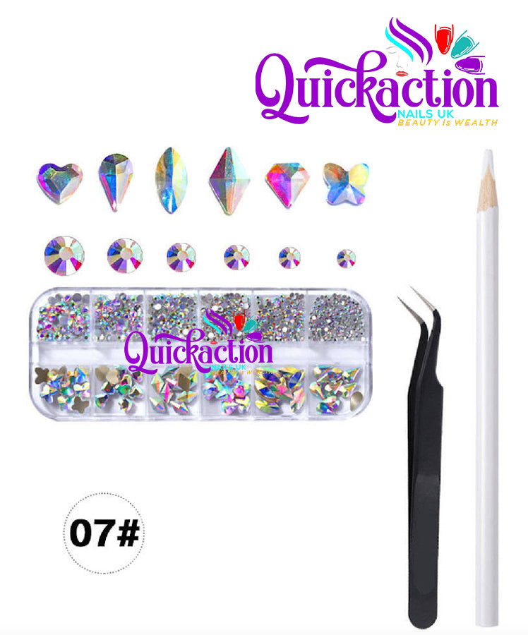 7b8ee590-bac6-477c-a3ea-ab88e2f1bd73 Multi-sized Flat Bottom Glitter Gems