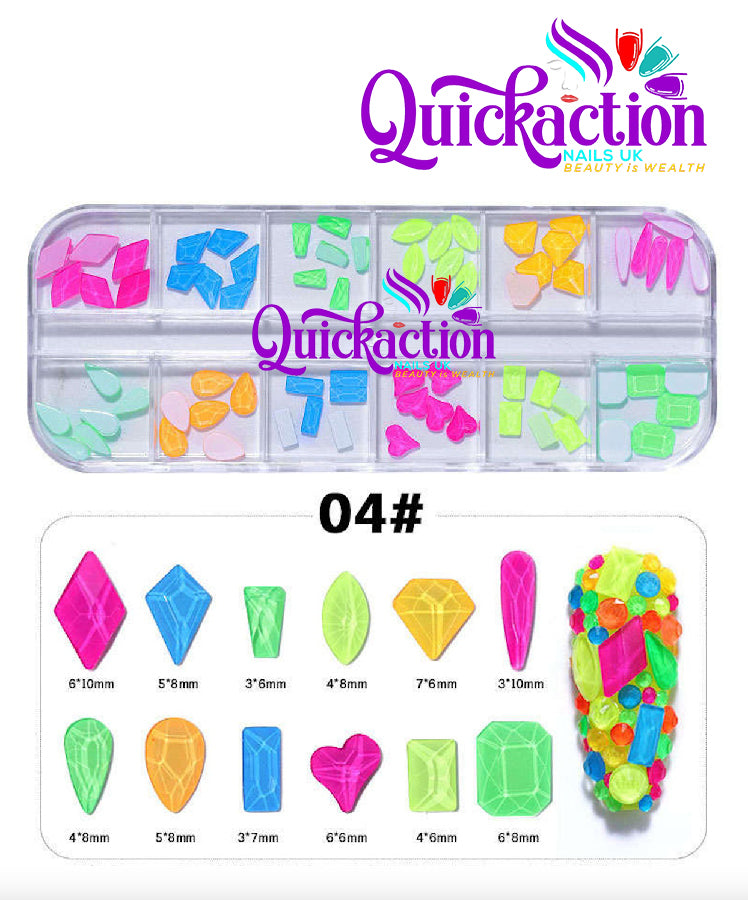 9621bef3-8229-4888-adaa-b1da08fb1deb Multi-sized Flat Bottom Glitter Gems