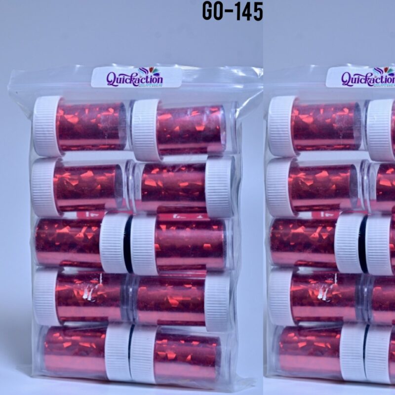 Quickaction Holographic Red Broken Mirror Nail Transfer Foil