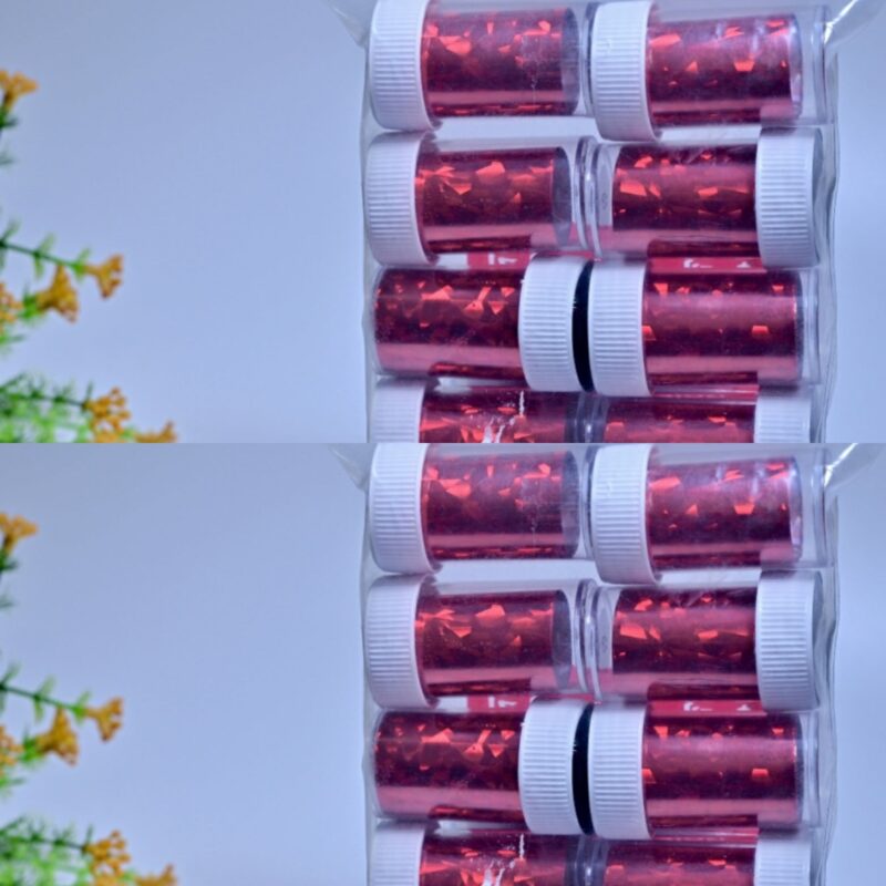 Quickaction Holographic Red Broken Mirror Nail Transfer Foil