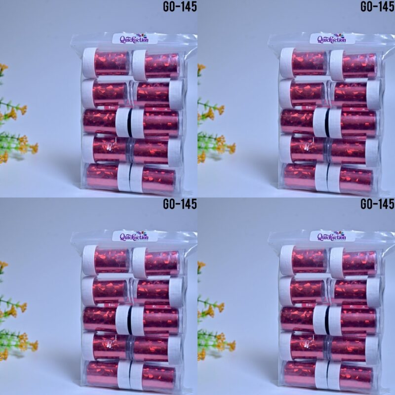 Quickaction Holographic Red Broken Mirror Nail Transfer Foil