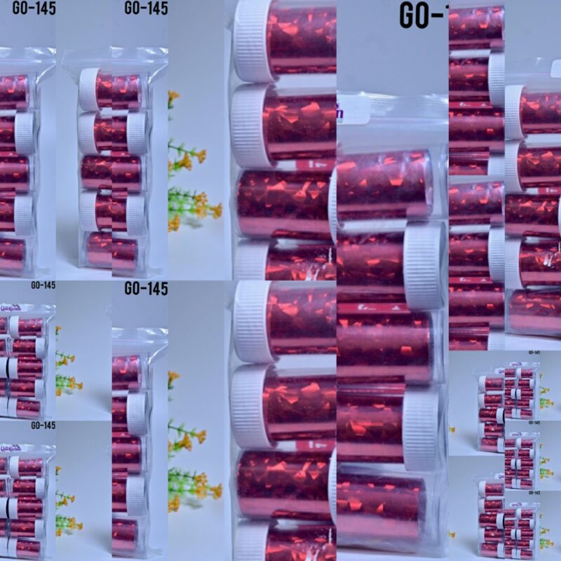 Quickaction Holographic Red Broken Mirror Nail Transfer Foil