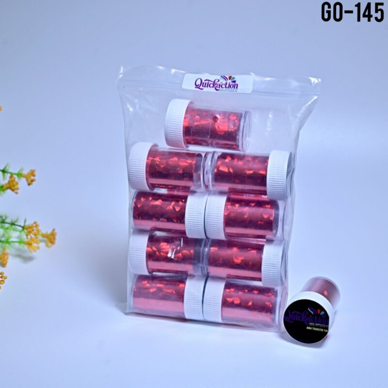 Quickaction Holographic Red Broken Mirror Nail Transfer Foil