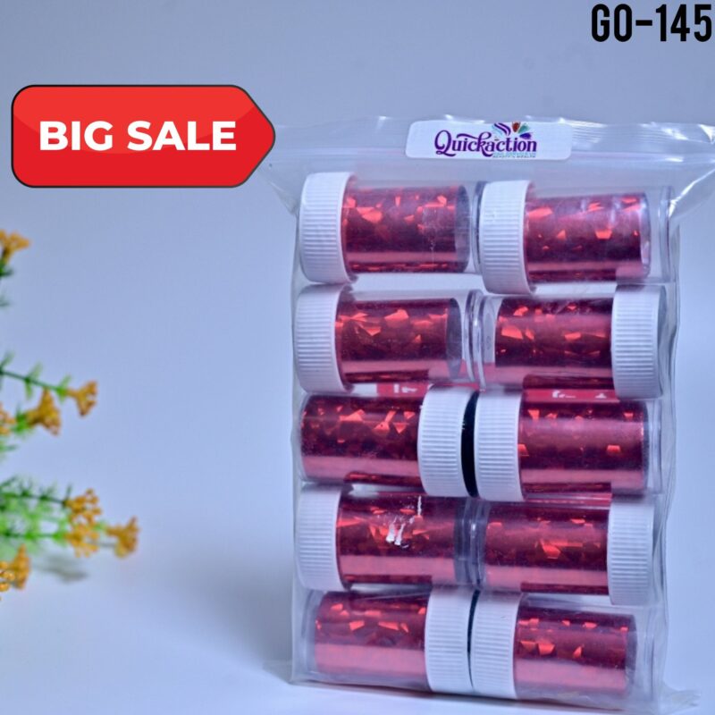Quickaction Holographic Red Broken Mirror Nail Transfer Foil