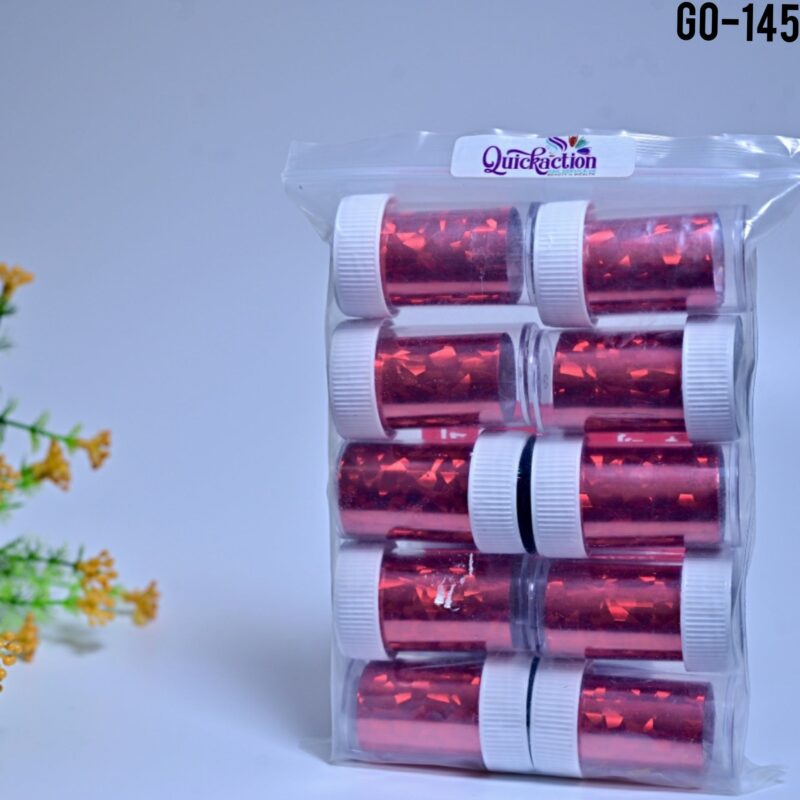 Quickaction Holographic Red Broken Mirror Nail Transfer Foil