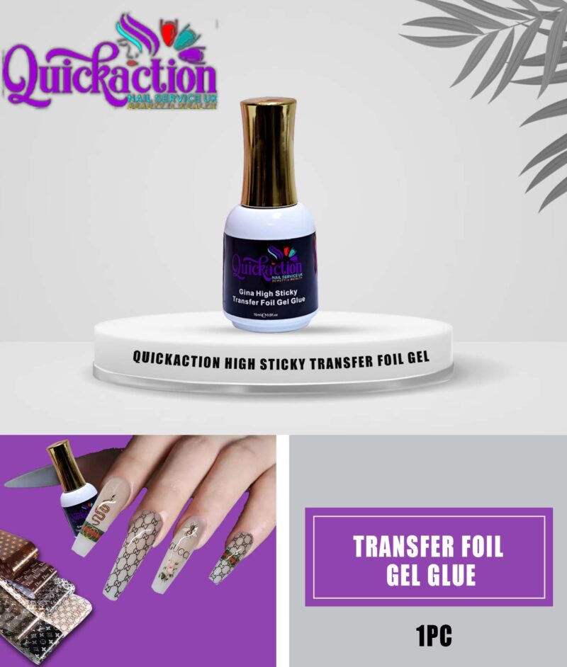 TRANSFER FOIL GEL Quickaction- Gina Super High Quality Sticky Transfer Foil Gel Glue (15ml X 2)