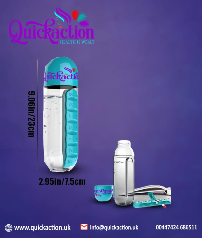 Quickaction New-Sleek Pill Box Water Bottle