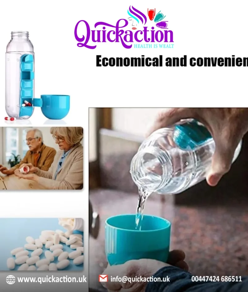 Quickaction New-Sleek Pill Box Water Bottle