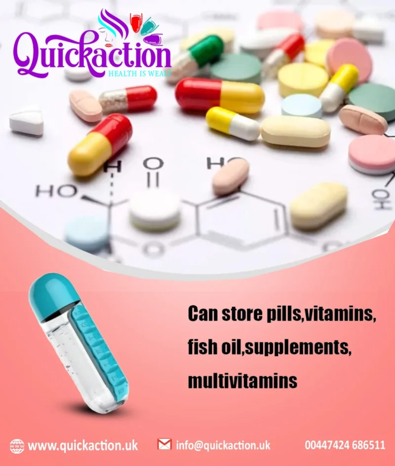 Quickaction New-Sleek Pill Box Water Bottle