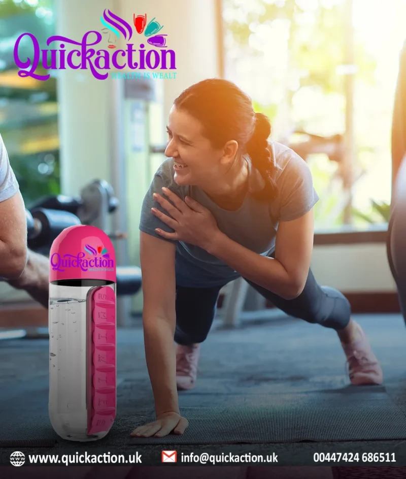 Quickaction New-Sleek Pill Box Water Bottle