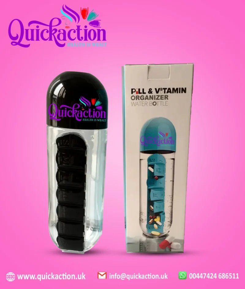 Quickaction New-Sleek Pill Box Water Bottle